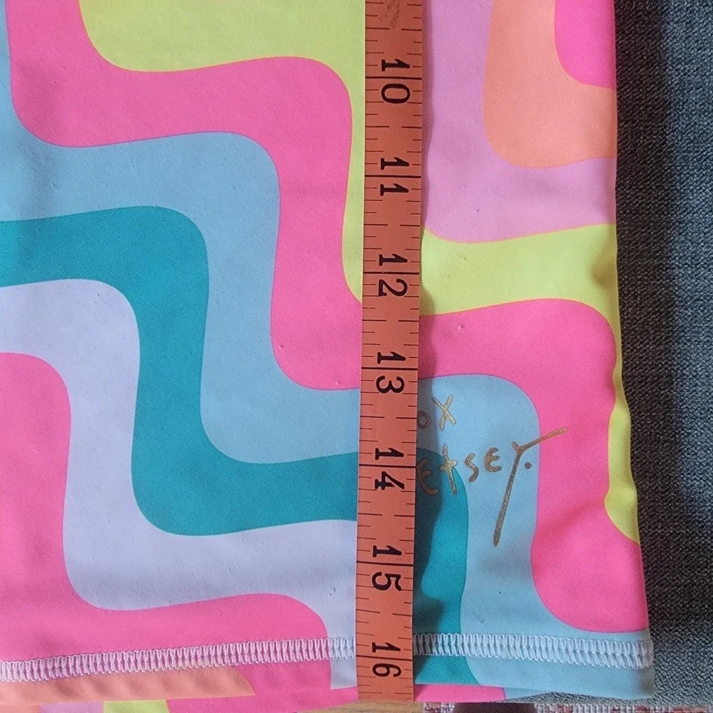 Betsey Johnson Rainbow Rash Guard Y M 10 Long Sleeve Beach Swim‎ Colorful Top